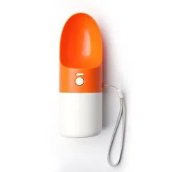 ROCKET Pet Bouteille D'Eau Portable Etanche Voyage Abreuvoir Chiot Feeders Eau Potable Distributeur Pour Animaux De Compagnie En Plein Air Randonnee Pedestre 230Ml, Orange
