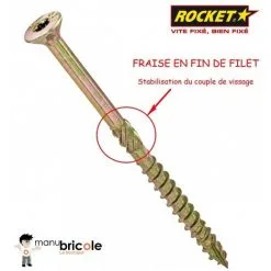 Vis Charpente - Rocket - 8 X 400 - TX 40 Boite De 50 -Pas Cher ROCKET Magasin 4744134 4