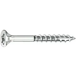 Vis à Bois Aggloméré Rocket Acier Zingué Blanc Tête Fraisée Empreinte PZ Partiellement Filetée 45x4530mm De 500 P - Zingué Blanc